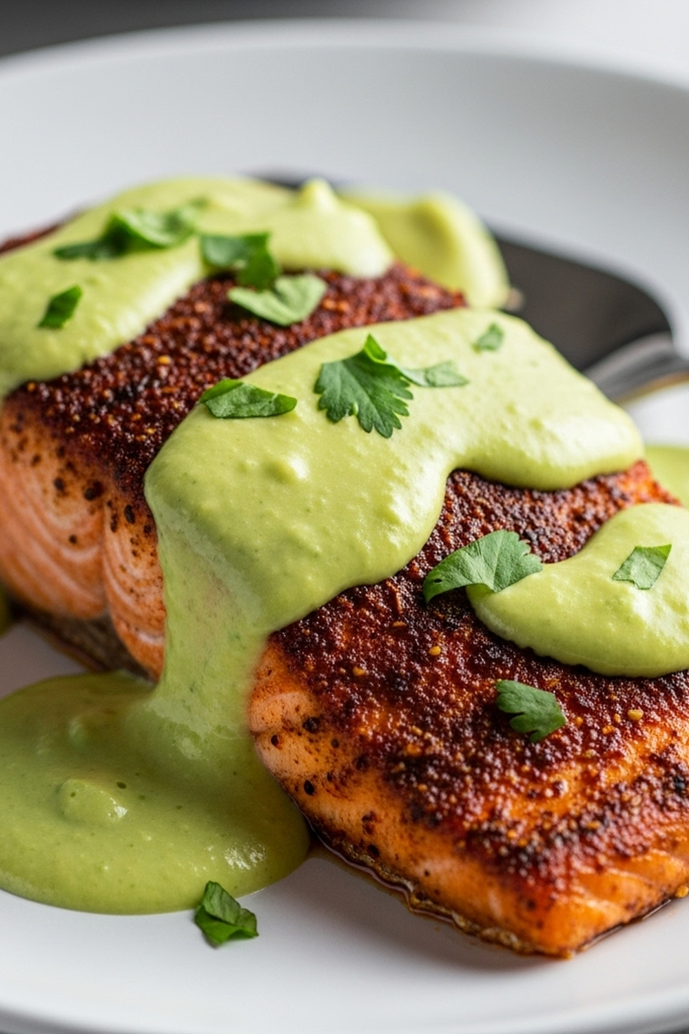 Baked Cajun Salmon | Creamy Avocado Lime Sauce image 2