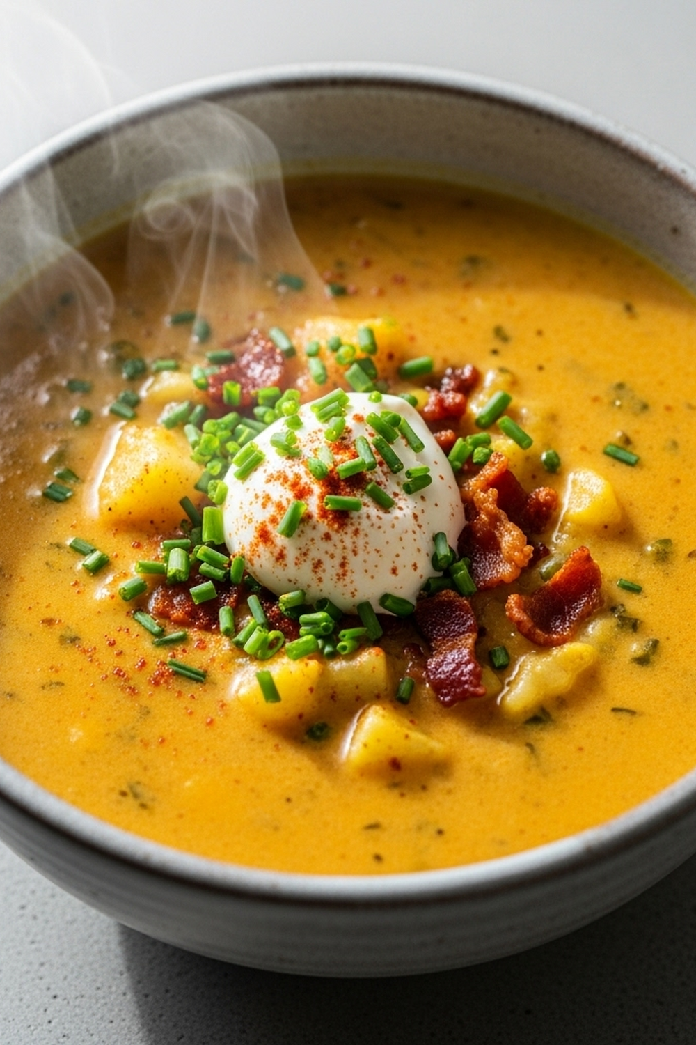 Cheddar Garlic Herb Potato Soup image 2