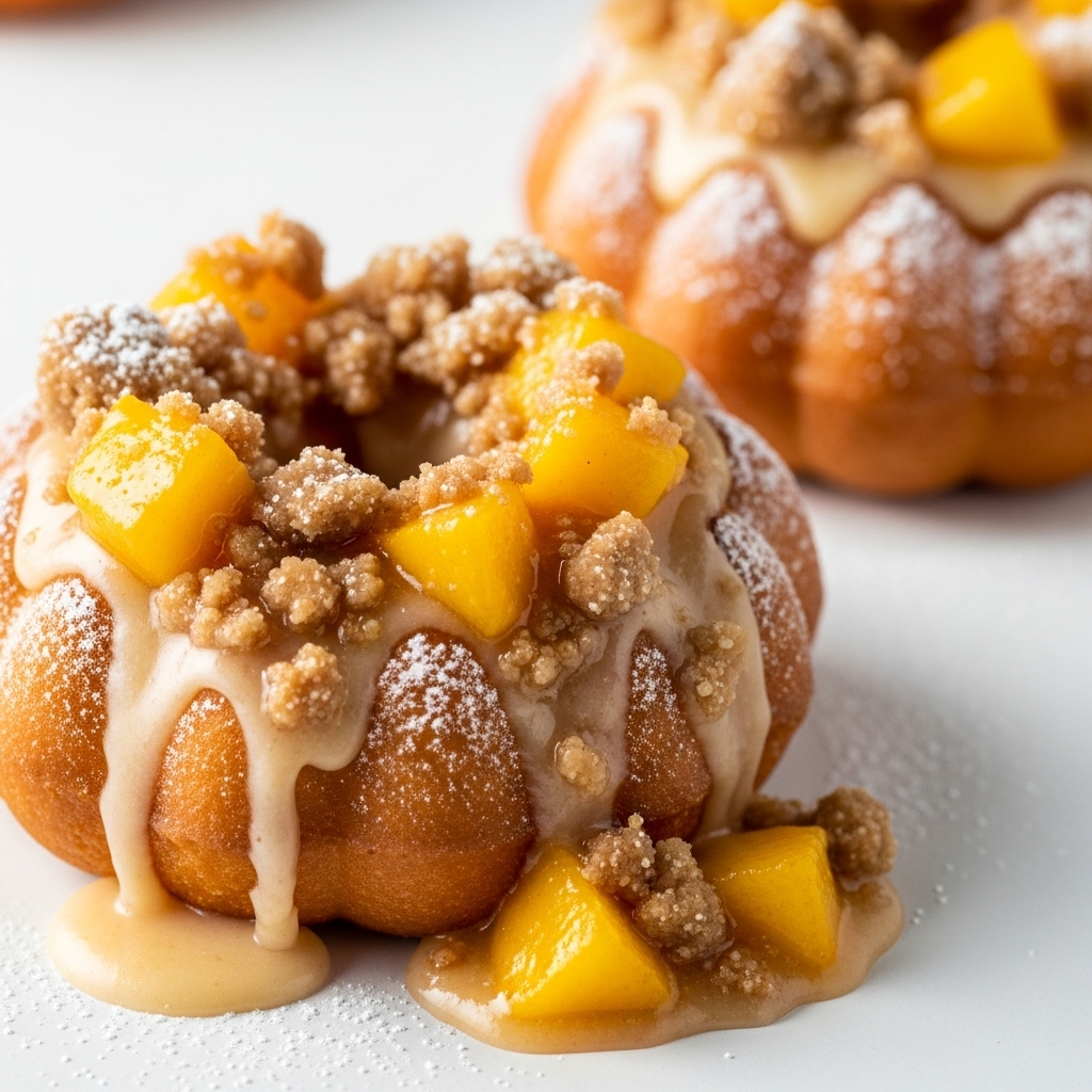 π Classic Peach Cobbler Cheesecake Donuts π©β¨ image 2