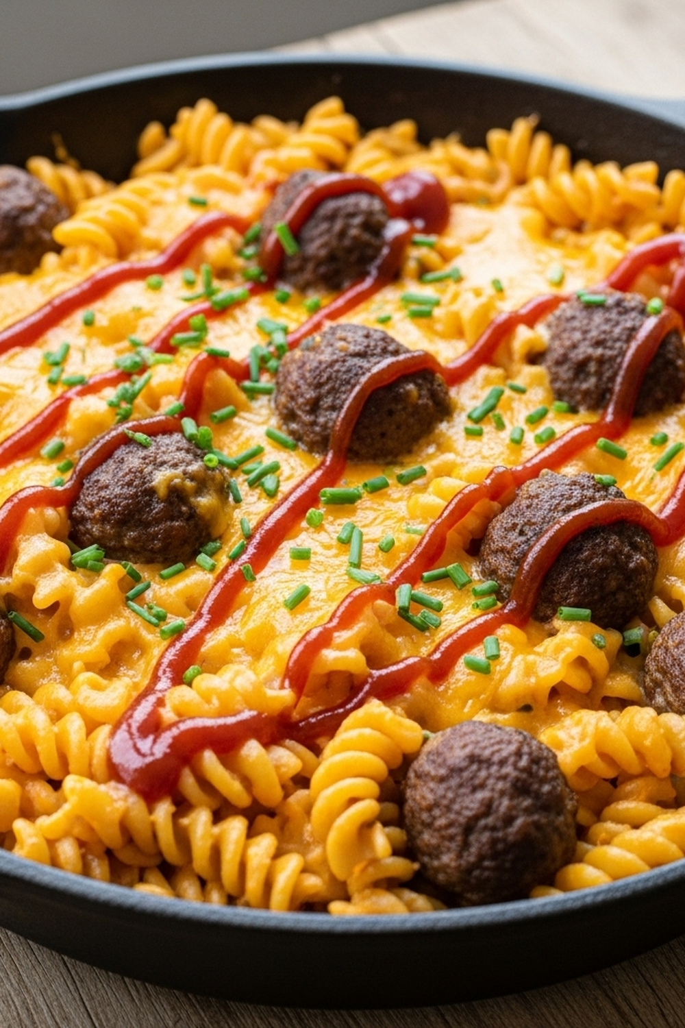 BBQ Ranch Meatball & Cheddar Pasta Skillet image 2